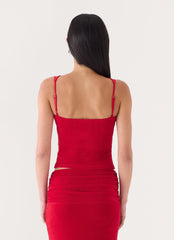 Basmaya Bustier Top - Chilli Red