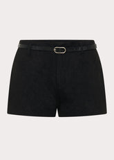 Katie Faux Suede Mini Shorts - Black