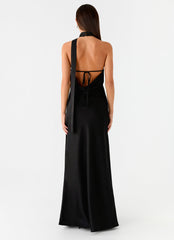 Keena Scarf Maxi Dress - Black