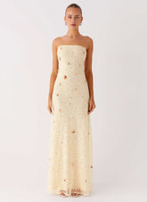 Orelli Shell Sequin Knit Maxi Dress - Ivory