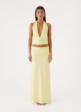 Tavina Sequin Maxi Skirt - Yellow