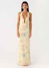 Tedder Halter Maxi Dress - Spring Meadow